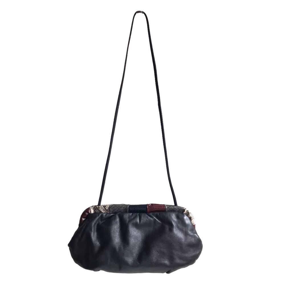 Vintage Frame Top Snakeskin Colorblock Crossbody Shoulder Bag Clutch Going Out